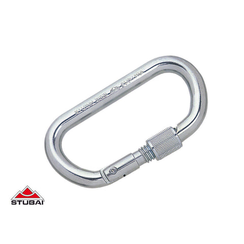 Stubai Asym. Oval Steel Karabiner, Galvanized