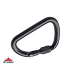 Stubai Asym. D-Form Steel Karab., Galvanized, Black