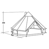 Robens Klondike Grande Tipi/Bell Polcotton 10 Person Tent perspective drawing