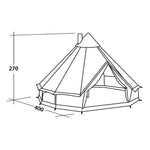 Robens Klondike Tipi/Bell Polcotton Tent drawing of the perspective