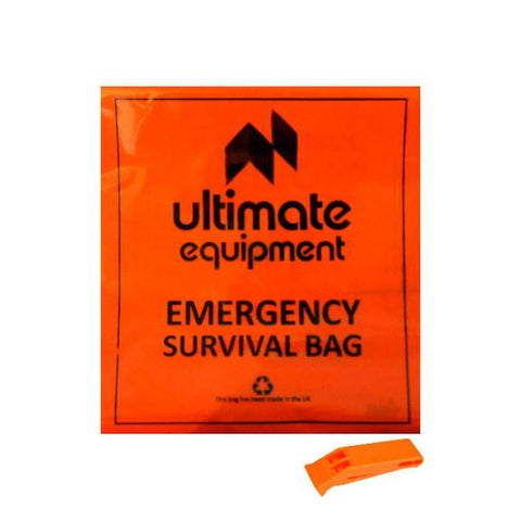 Ultimate Survival Bag Orange W/ Whistle - Heavy Duty 750g